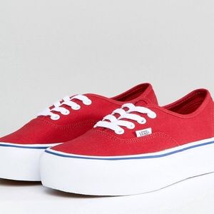 Vans Authentic Platform in Racing Red